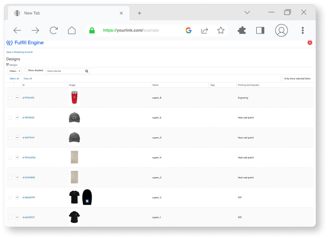 STAHLS' Fulfill Engine interface image