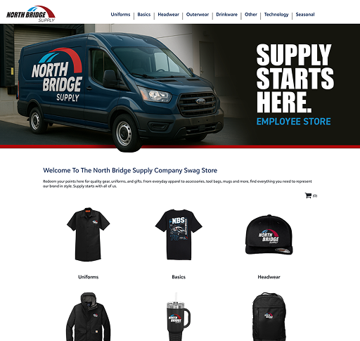 A branded Northbridge Supply webstore shown in a browser window